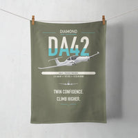 Thumbnail for Diamond DA42-VI design on green army towel