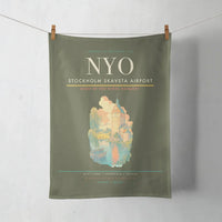 Thumbnail for Stockholm Skavsta Airport (NYO) design on green army towel