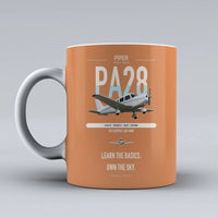 Thumbnail for Piper PA-28-181 Archer LX design on orange ceramic mug, double-side print
