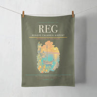 Thumbnail for Reggio Calabria Airport (REG) design on green army towel