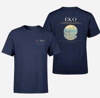 Thumbnail for Elko Regional Airport (EKO) design printed on navy blue double-side t-shirt