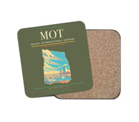 Thumbnail for Minot International Airport (MOT) design on green army 1 piece coaster