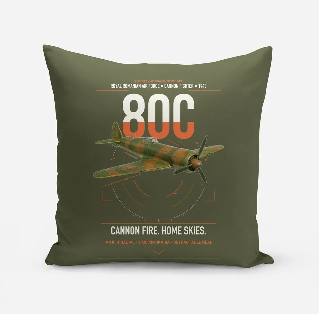 IAR 80C design on green army pillow