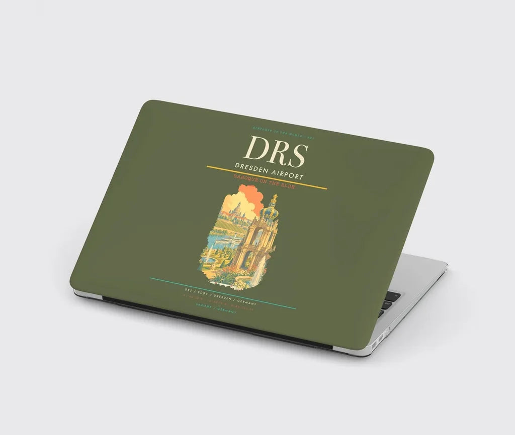 Dresden Airport (DRS) design on green army MacBook case