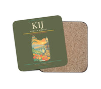 Thumbnail for Niigata Airport (KIJ) design on green army 1 piece coaster