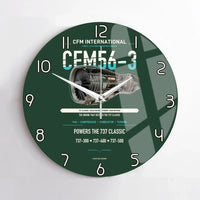 Thumbnail for CFM56-3 design on dark green no frame wall clock
