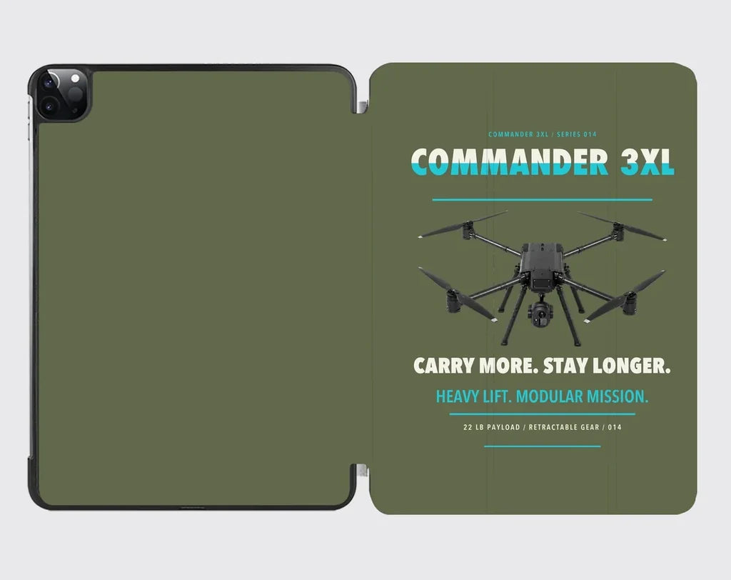 Draganfly Commander 3XL design on green army ipad tablet case
