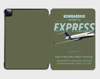 Thumbnail for Bombardier Global Express design on green army ipad tablet case