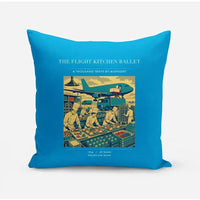 Thumbnail for VINTAGE G4374 - The Flight Kitchen Ballet - Designed Pillows design on turquoise