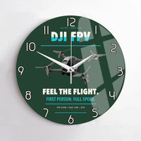 Thumbnail for DJI FPV design on dark green no frame wall clock