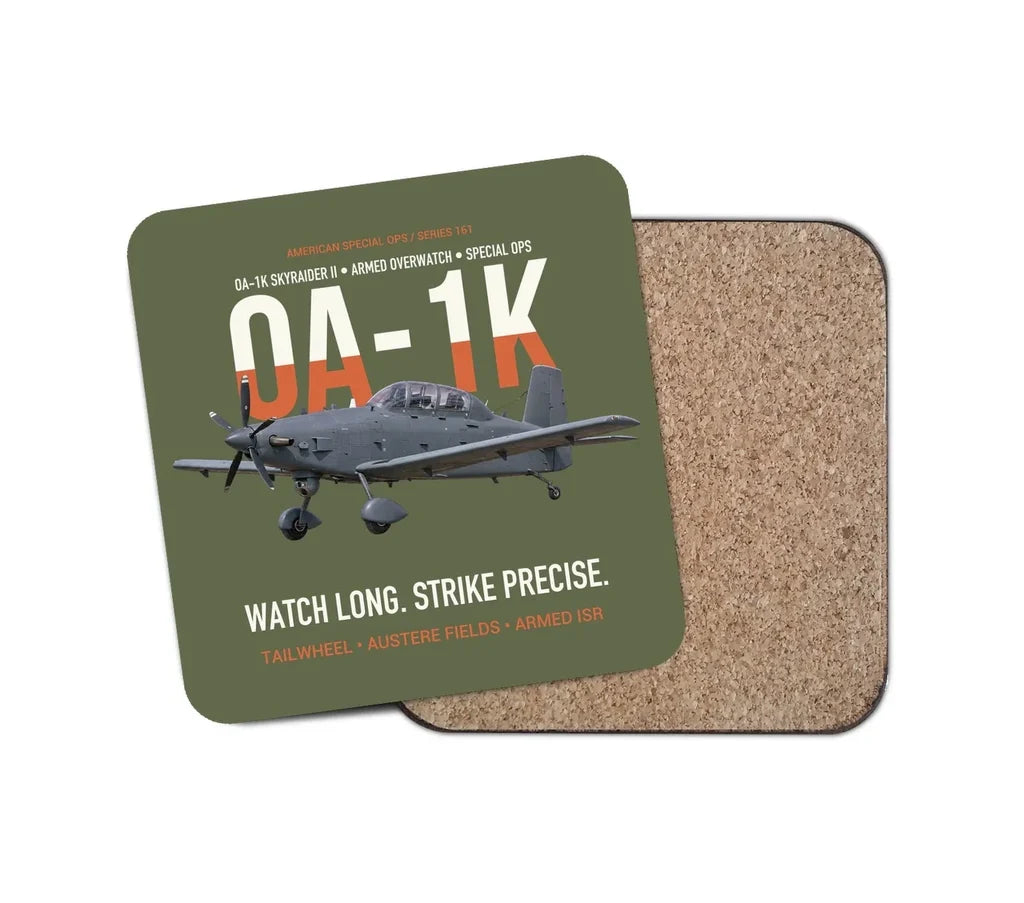 OA-1K Skyraider II Armed Overwatch design on green army 1 piece coaster