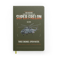 Thumbnail for Sud Aviation SA 321G Super Frelon design on green army notebook