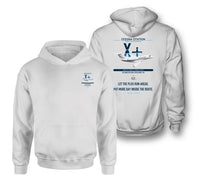 Thumbnail for Cessna Citation X+ design on white double-side hoodie, double-side print