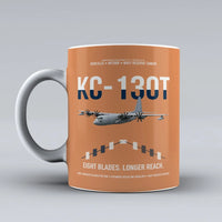 Thumbnail for KC-130T NP2000 design on orange ceramic mug, double-side print