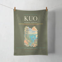 Thumbnail for Kuopio Airport (KUO) design on green army towel