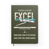 Thumbnail for Cessna Citation Excel design on green army notebook