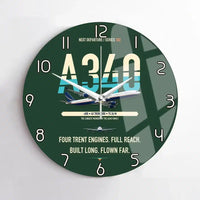 Thumbnail for Airbus A340-600 design on dark green no frame wall clock
