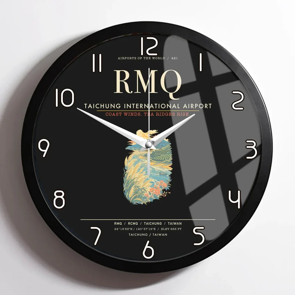 Taichung International Airport RMQ Wall-Clock Framed - Black