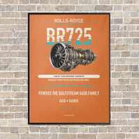 Thumbnail for BR725 vertical canvas print - framed - orange background