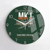 Thumbnail for Fairey Swordfish Mk I design on dark green no frame wall clock