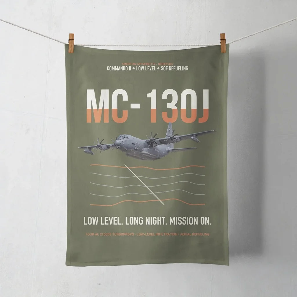 MC-130J COMMANDO II design on green army towel