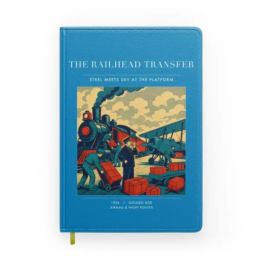 VINTAGE G4485 - The Railhead Transfer - Designed Notebooks design on turquoise