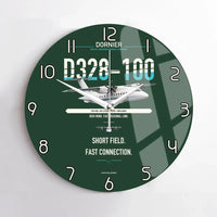 Thumbnail for Dornier D328-100 design on dark green no frame wall clock