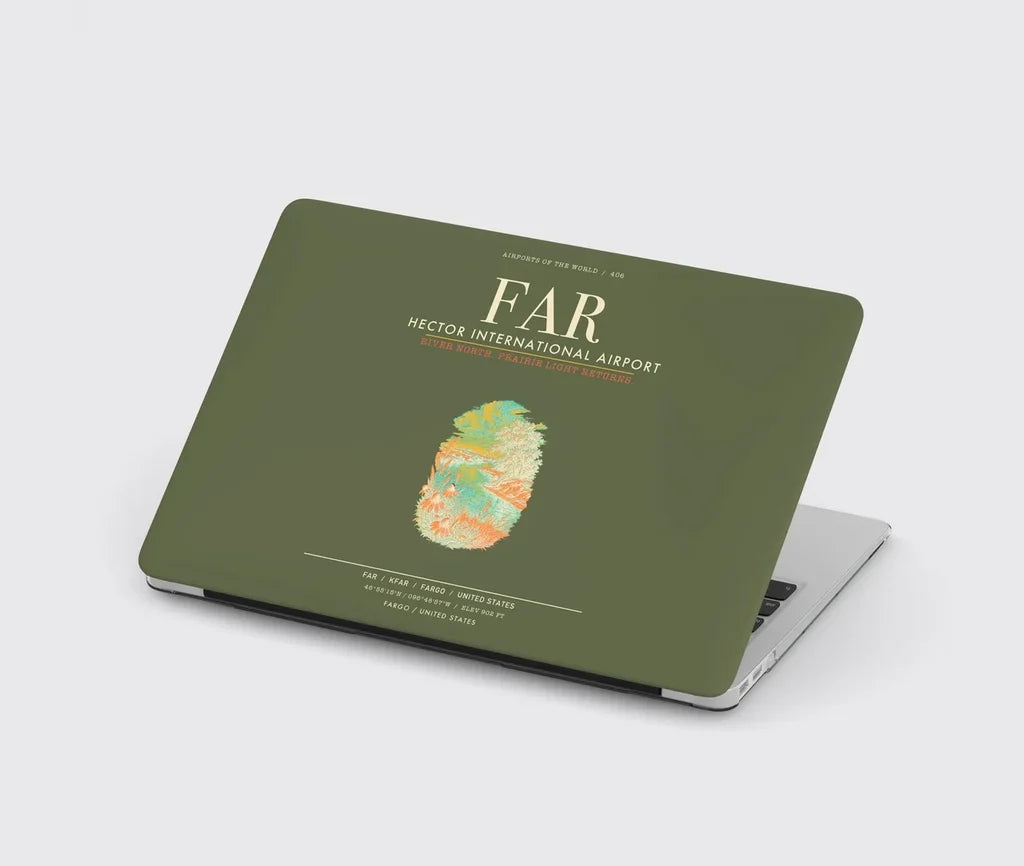 Hector International Airport (FAR) design on green army MacBook case