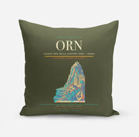 Thumbnail for Ahmed Ben Bella Airport (ORN) design on green army pillow