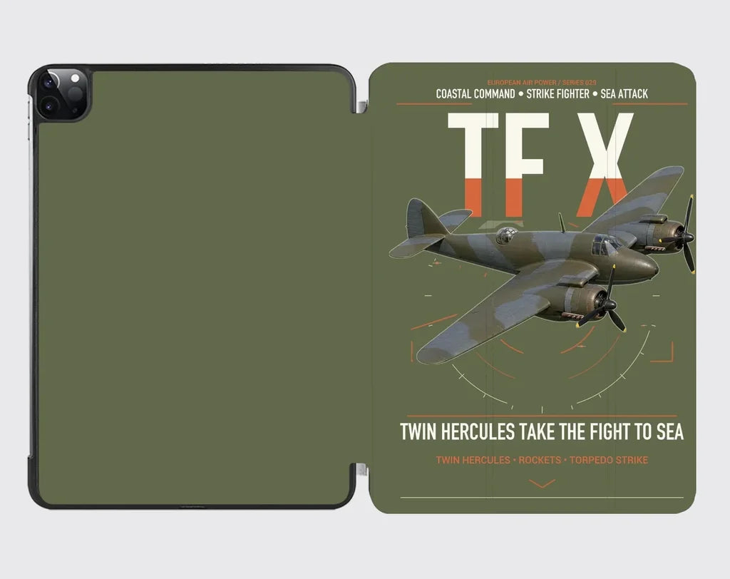 Bristol Beaufighter TF X design on green army ipad tablet case