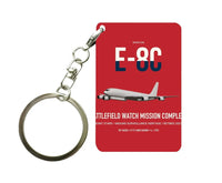 Thumbnail for E-8C Joint STARS design on red designed key chain, double-side print