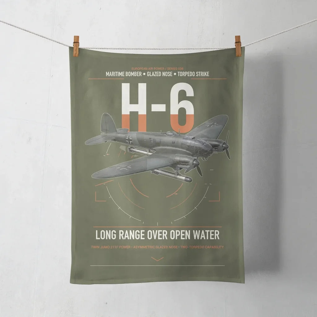 Heinkel He 111H-6 design on green army towel