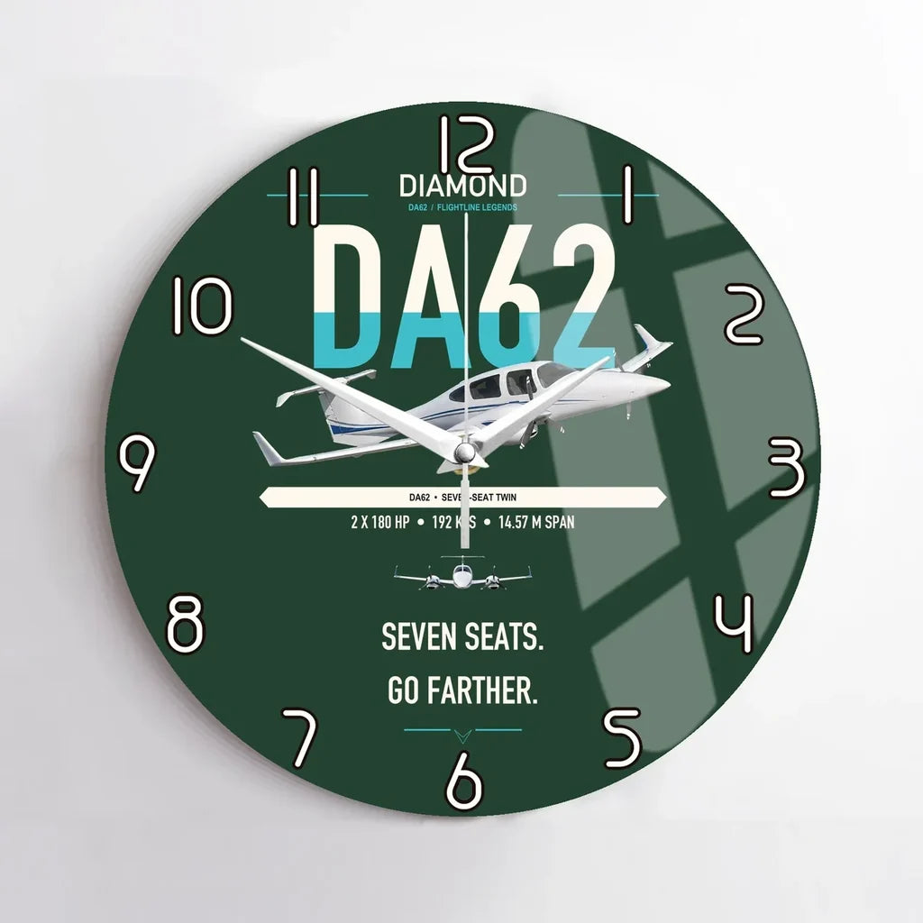 Diamond DA62 design on dark green no frame wall clock