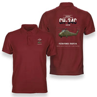 Thumbnail for Sikorsky CH-34C Choctaw design on red double-side polo t-shirt, double-side print