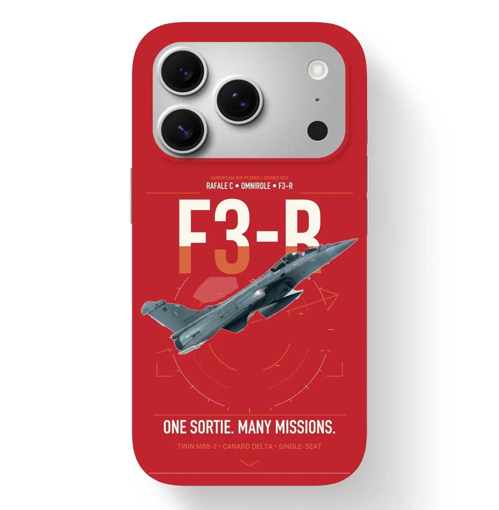 Dassault Rafale C — F3-R standard design on red magsafe iphone case, for iPhone 17 Pro
