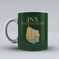 Thumbnail for Naxos Island National Airport (JNX) airport code design on dark green ceramic mug