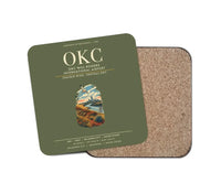Thumbnail for OKC Will Rogers International Airport (OKC) design on green army 1 piece coaster