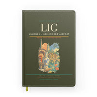 Thumbnail for Limoges – Bellegarde Airport (LIG) design on green army notebook