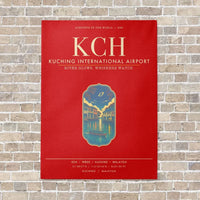 Thumbnail for Kuching International Airport KCH - Canvas Framed - Red