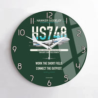 Thumbnail for Hawker Siddeley HS 748 Series 2A design on dark green no frame wall clock