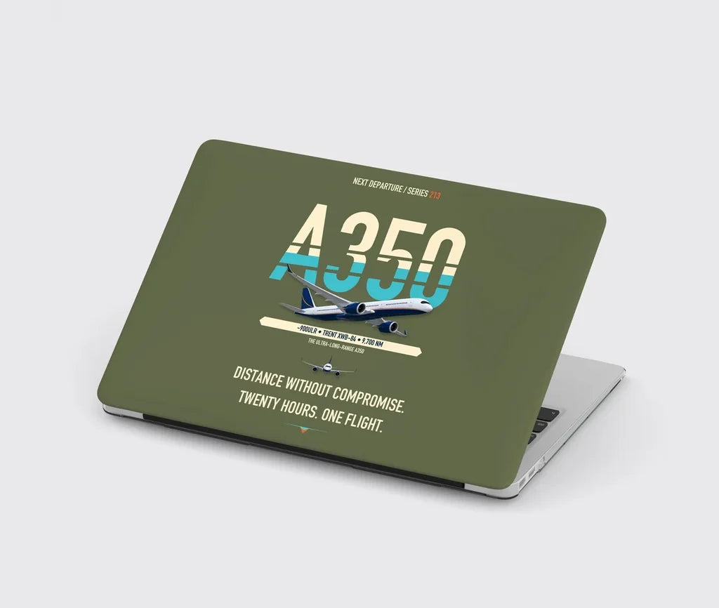 Airbus A350-900ULR design on green army MacBook case