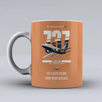 Thumbnail for Boeing 737-300 Classic double-side print on orange ceramic mug