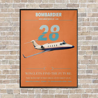 Thumbnail for Bombardier Learjet 28 vertical canvas print - framed - orange background