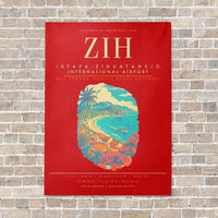Thumbnail for Ixtapa-Zihuatanejo International Airport ZIH - Canvas Framed - Red
