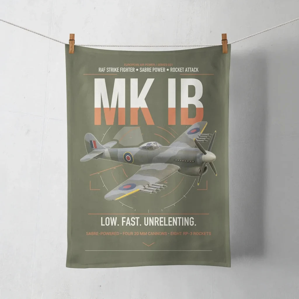 Hawker Typhoon Mk IB design on green army towel