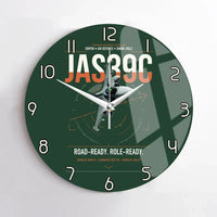 Thumbnail for Saab JAS 39C Gripen design on dark green no frame wall clock