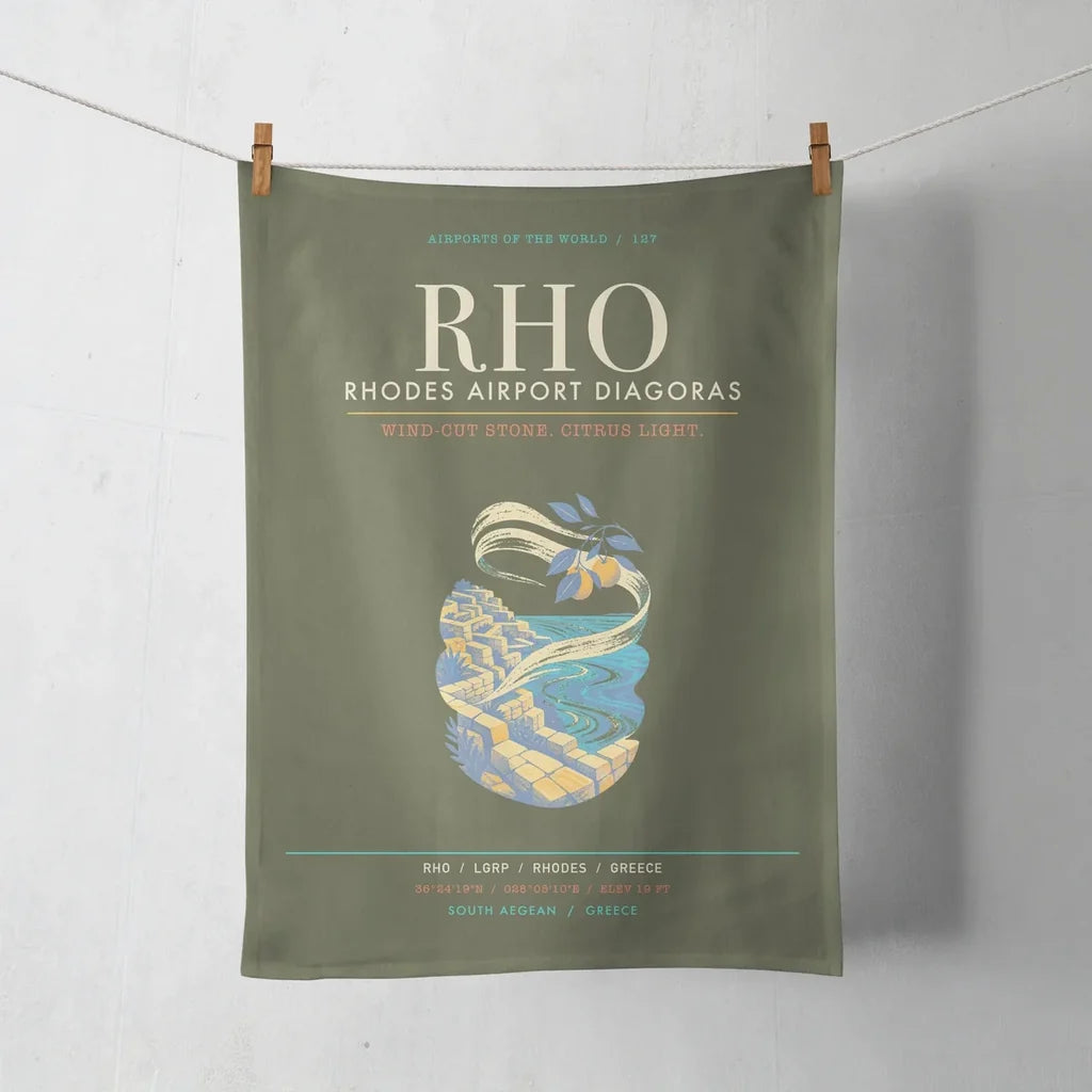 Rhodes Airport Diagoras RHO - Meltemi Citrus Stone Loom - Green Army