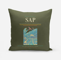 Thumbnail for Ramón Villeda Morales International Airport (SAP) design on green army pillow
