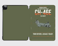 Thumbnail for Boeing Vertol CH-46E Sea Knight design on green army ipad tablet case