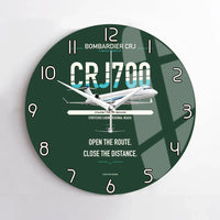 Thumbnail for Bombardier CRJ700 design on dark green no frame wall clock